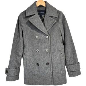 Land's End Heather Gray Wool Insulated Peacoat - Size 6